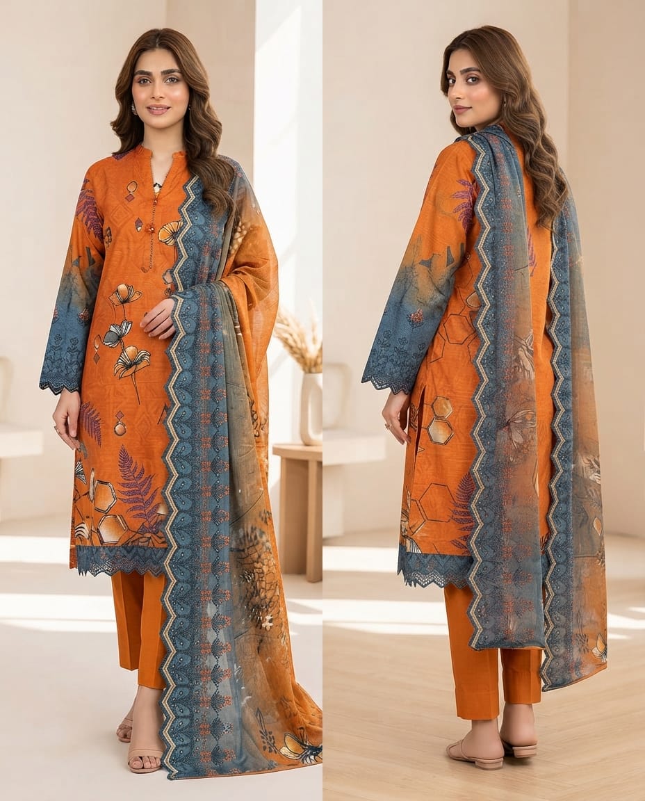 Premium 3-Piece Embroidered Lawn Suit