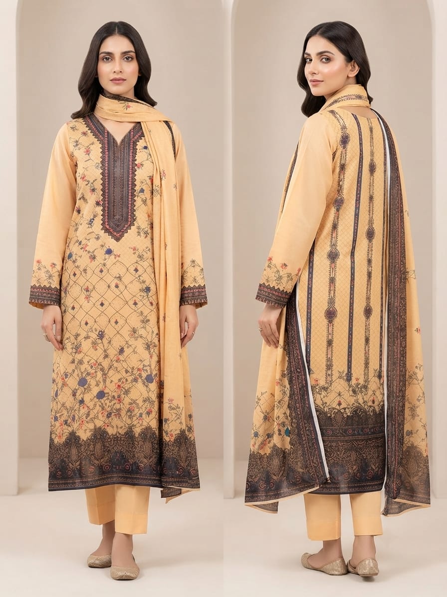 Everyday Comfort Printed Linen Suit –