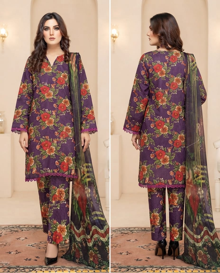 Printed Lawn 3-Piece Suit