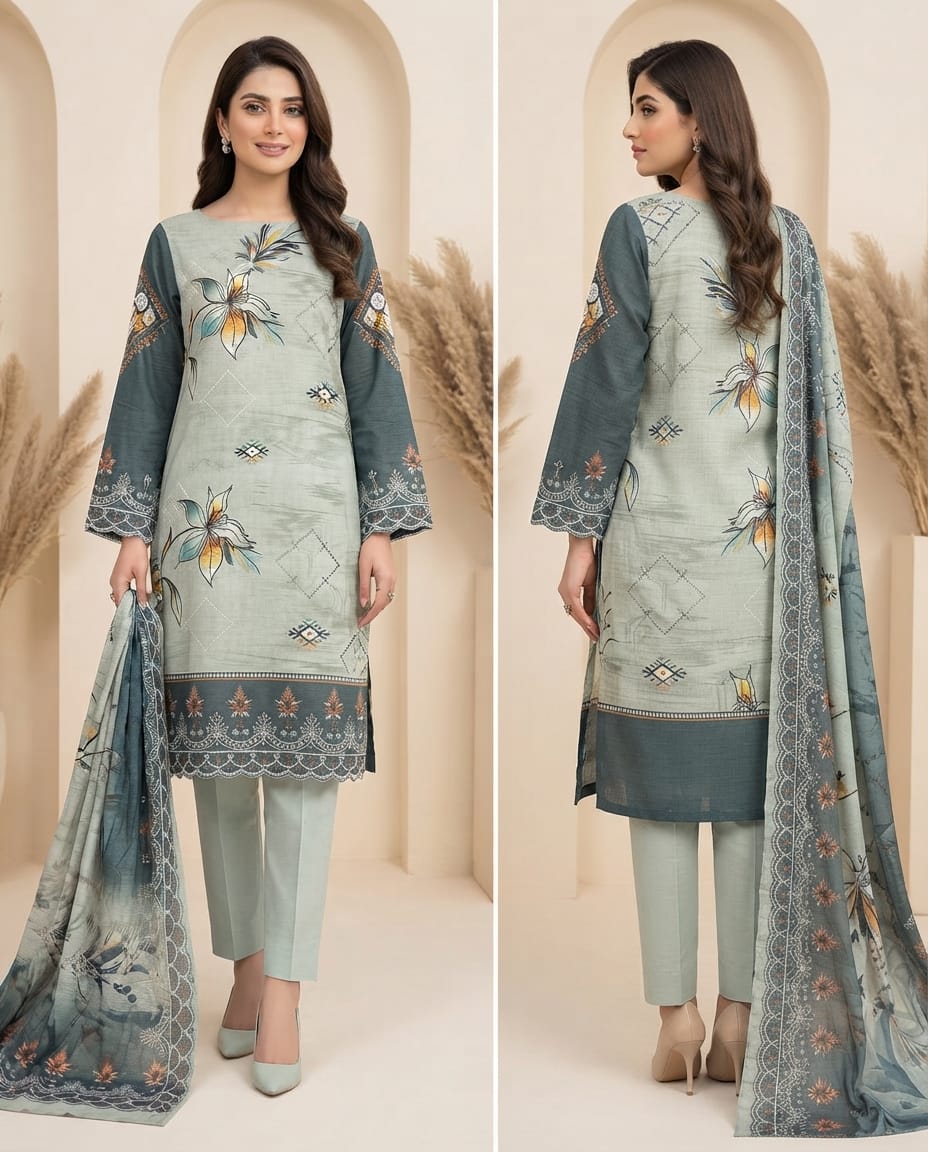 Premium 3-Piece Embroidered Lawn Suit