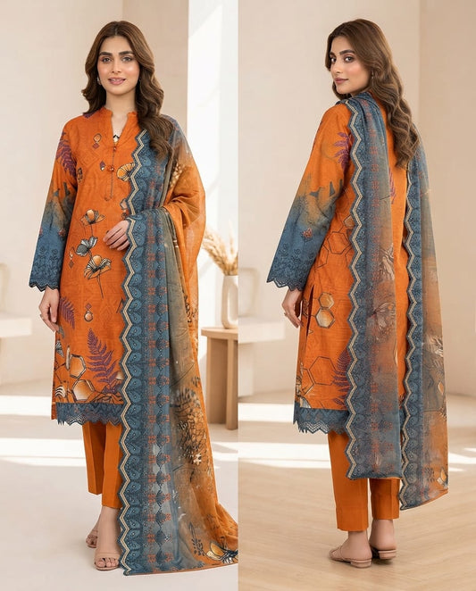 Premium 3-Piece Embroidered Lawn Suit