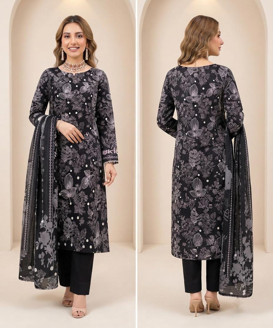 Premium Black Slub Lawn Collection