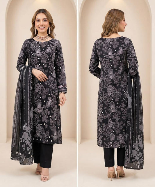 Premium Black Slub Lawn Collection