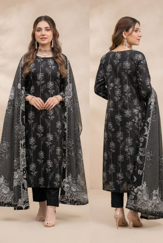 Premium Black Slub Lawn Collection