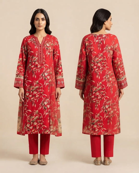Elegant Floral Digital Printed 2-Piece Lawn Suit