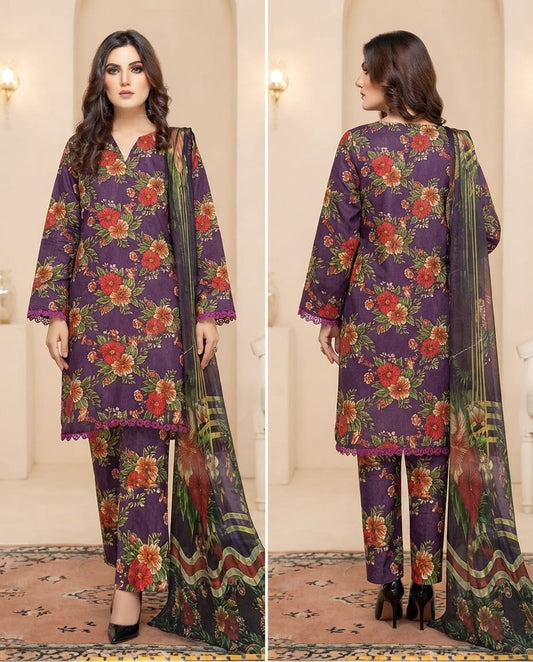 Printed Lawn 3-Piece Suit